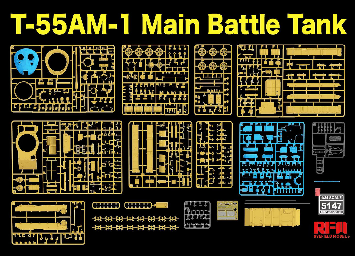 Rye Field 1/35 T-55AM-1 Main Battle Tank w/Workable tracks 5147