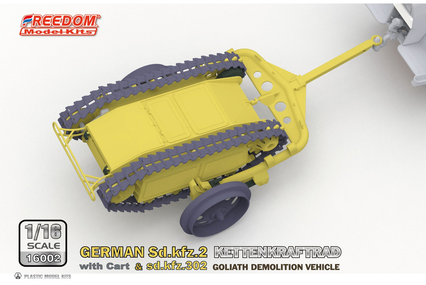 Freedom Model 1/16 German Sd.Kfz.2 Kettenkraftrad with Cart & Sdkfz 302 Goliath Vehicle