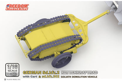Freedom Model 1/16 German Sd.Kfz.2 Kettenkraftrad with Cart & Sdkfz 302 Goliath Vehicle