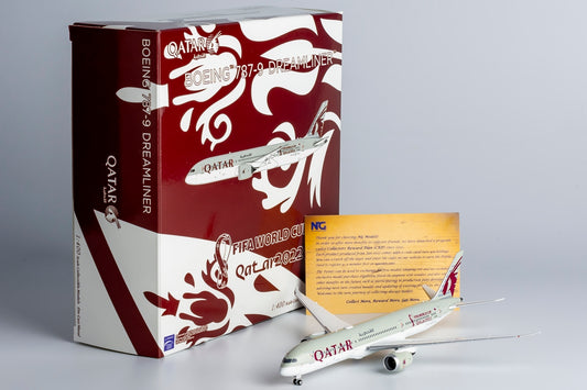 NG Models 1/400 Qatar Airways 787-9 Dreamliner A7-BHC with "FIFA World Cup Qatar 2022" sticker