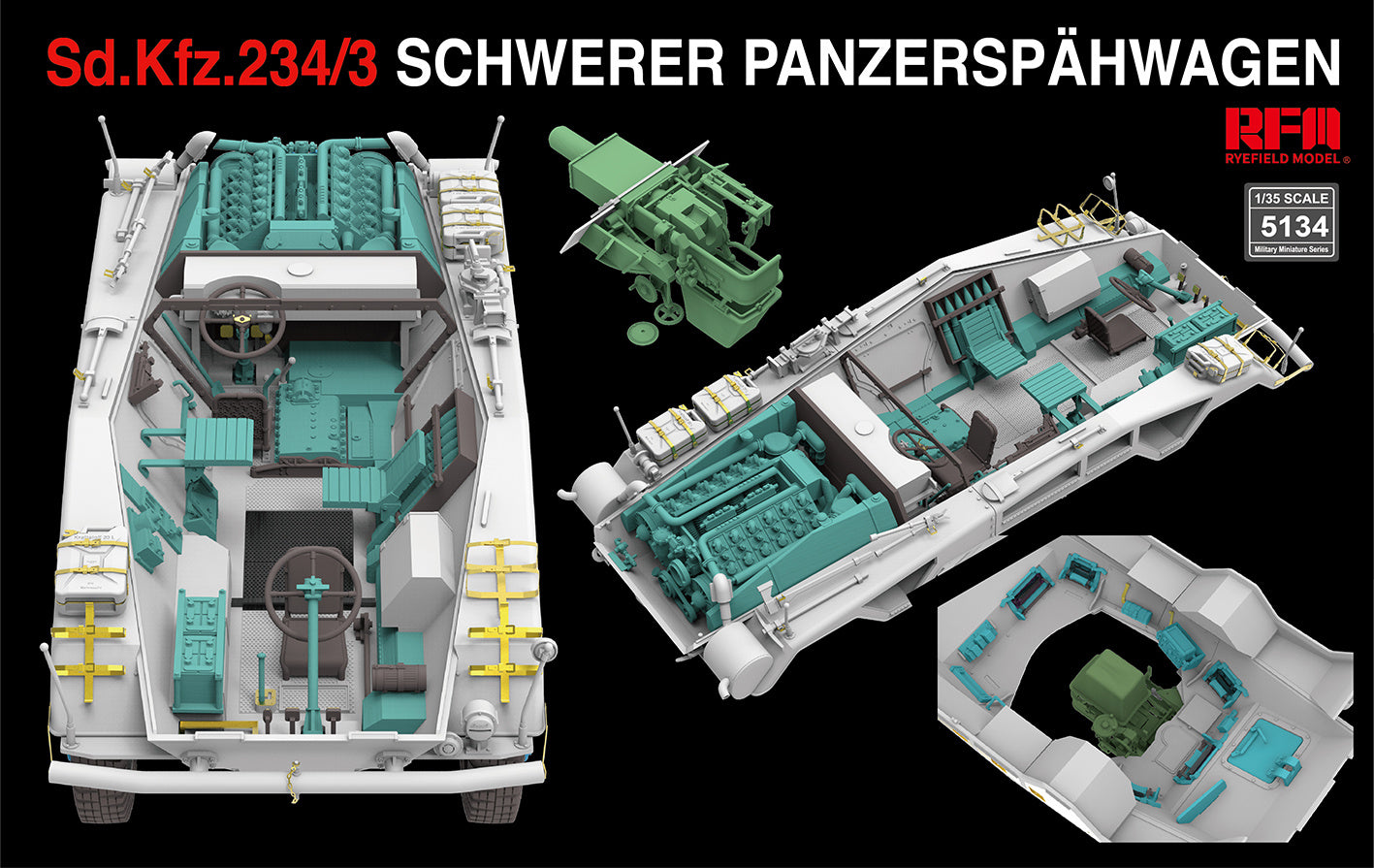 Rye Field Model 1/35 5134 Sd.Kfz. 234/3 Schwerer Panzerspähwagen 7.5cm Stummel