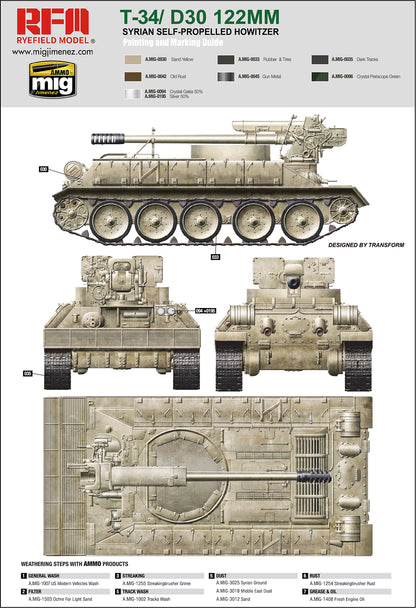 Rye Field 1/35 T-34/D30 122mm Syrian Self-Propelled Howitzer 5030