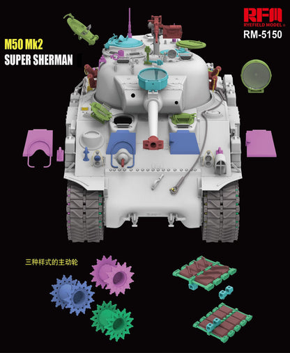 Rye Field 1/35 Israeli Tank M50 Mk2 SUPER SHERMAN 5150 Model Kit