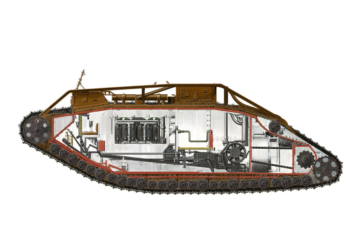 Meng Model 1/35 TS-020 British Heavy Tank Mk.V Male
