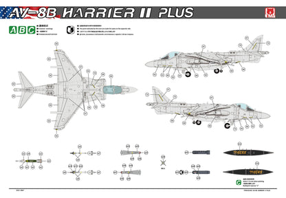 UMa Model 1/48 AV-8B Harrier II Plus D1003 Model Kit