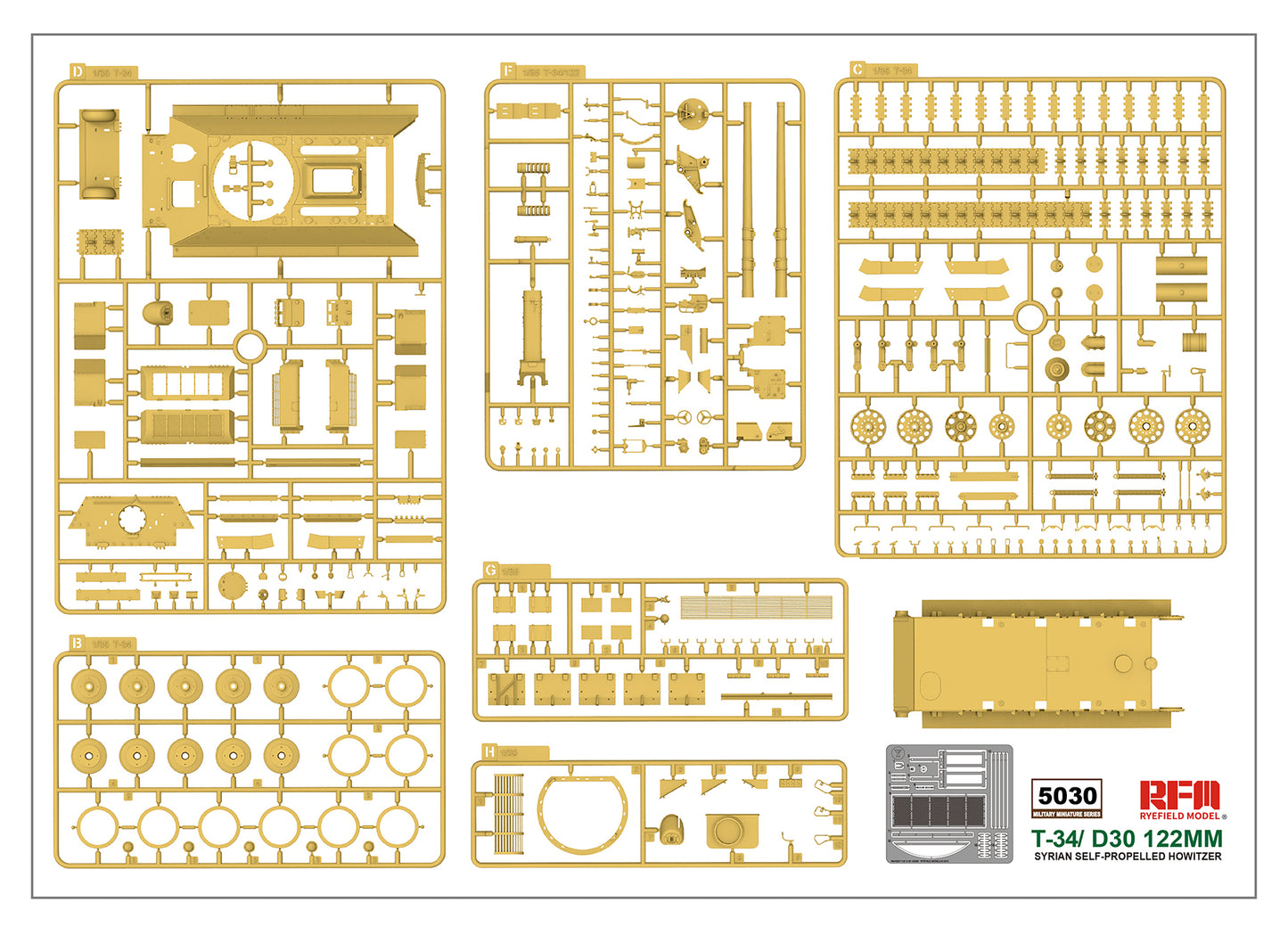 Rye Field 1/35 T-34/D30 122mm Syrian Self-Propelled Howitzer 5030