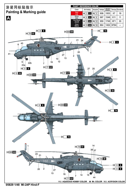Trumpeter 1/48 Mi-24P Hind-F Model Kit