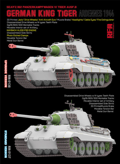 Rye Field Model 1/35 5138 King Tiger Sd.Kfz. 182 Pz.Kpfw.VI  Upgrade Version