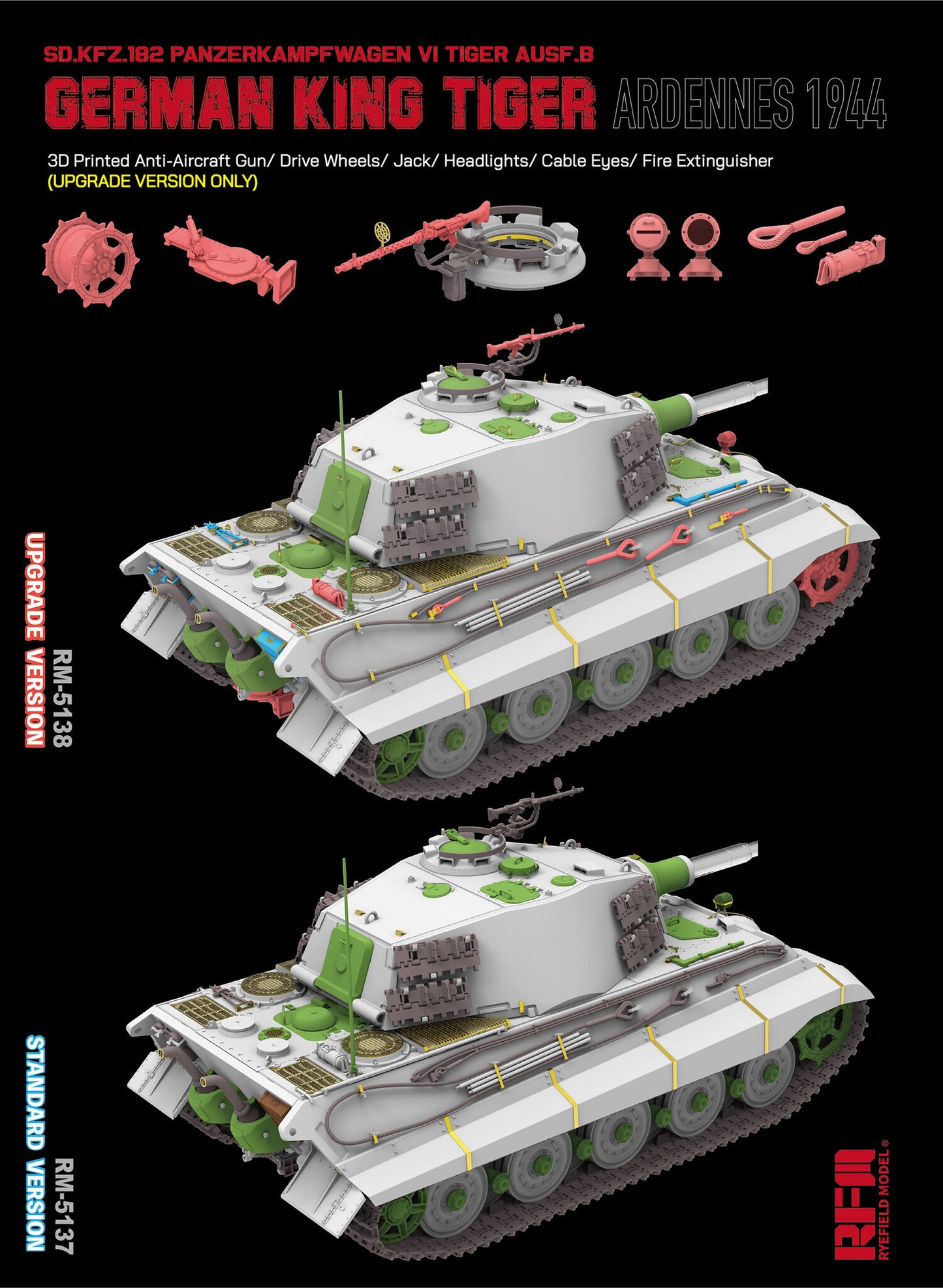 Rye Field Model 1/35 5138 King Tiger Sd.Kfz. 182 Pz.Kpfw.VI  Upgrade Version