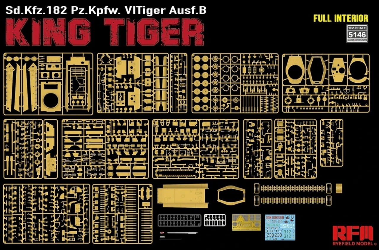 Rye Field 1/35 Tiger Ausf. B King Tiger Full Interior 5146 Model Kit