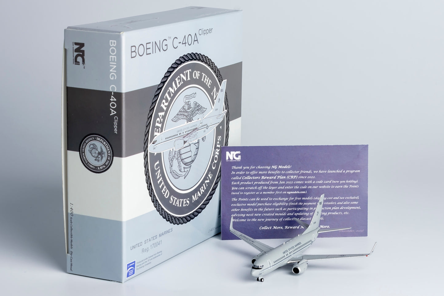 NG Models 1/400 US Marines C-40A Clipper (737-7AFC)/w 170041 1st Boeing C-40A Clipper