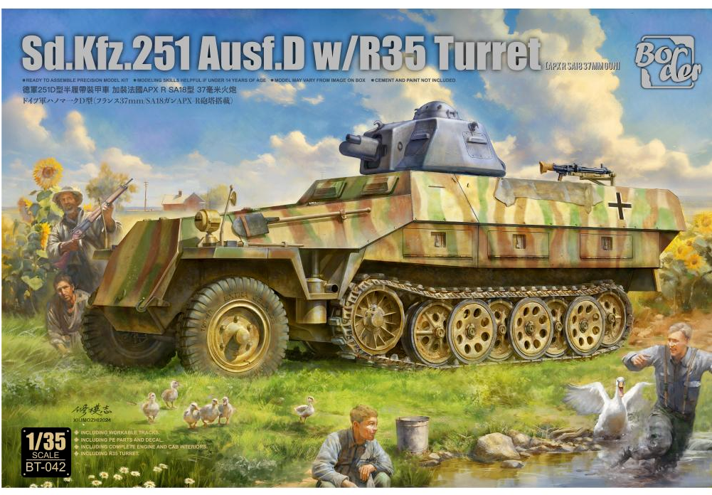 Border Model 1/35 Sd.Kfz.251 Ausf.D w/ R35 Turret BT-042 Model Kit ...