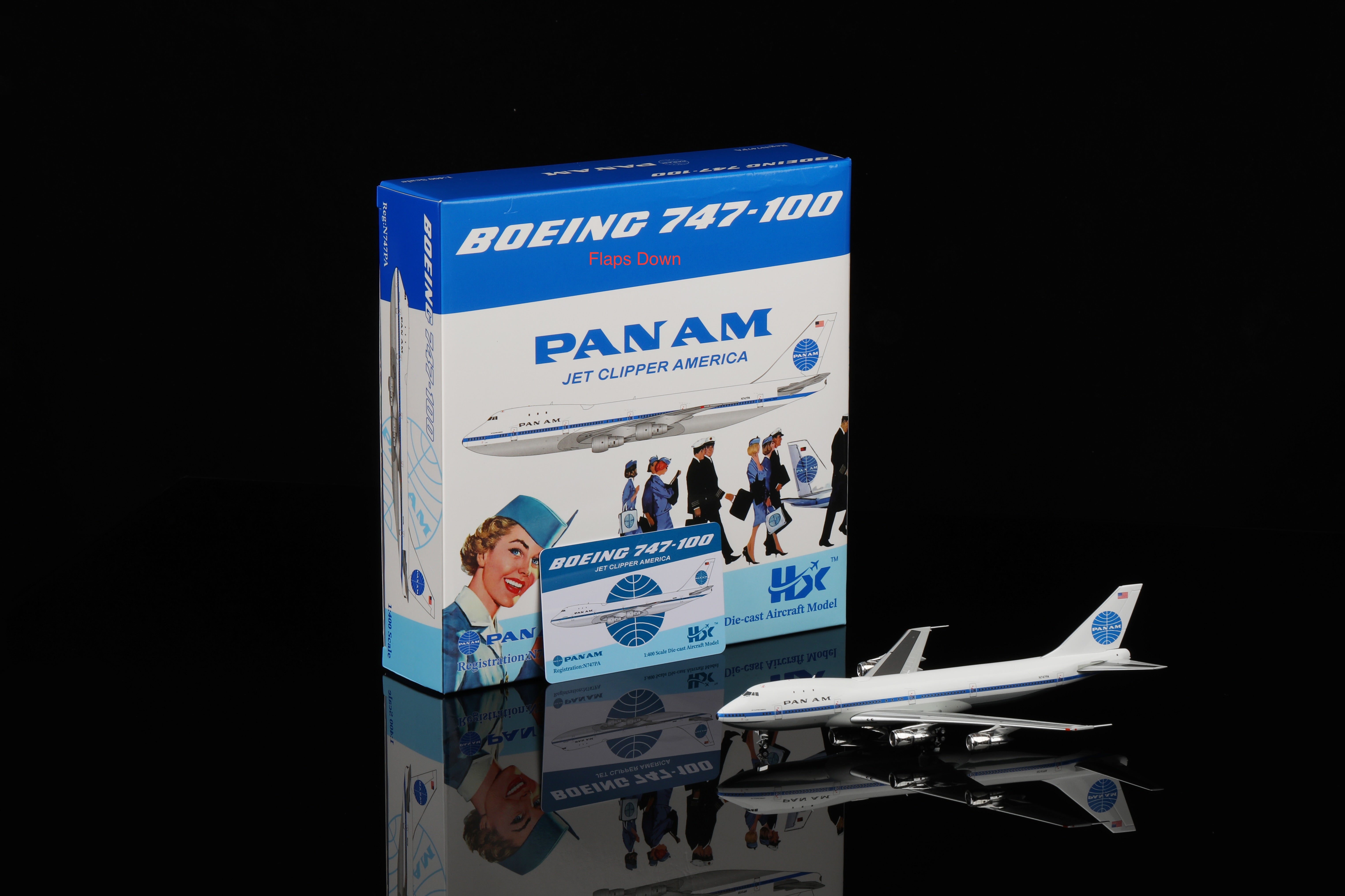 HX Models 1:400 パンアメリカン航空 N747PA HX Models 1/400 Pan Am B747-100 “Jet Clipper American”N747PA Flaps