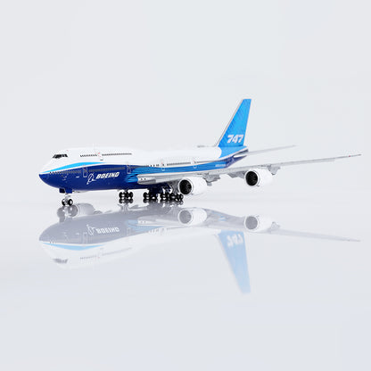 HX Models 1/400 Boeing Company B747-8 Blue "House livery" Flaps-Down
