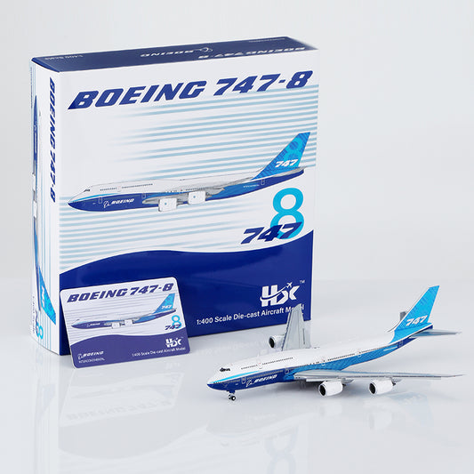 HX Models 1/400 Boeing Company B747-8 Blue "House livery" Flaps-Down