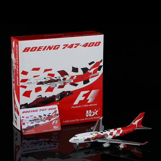 HX Models 1/400 Qantas Boeing 747-400 VH-OJC "2000 Australian Grand Prix" Flaps-Down