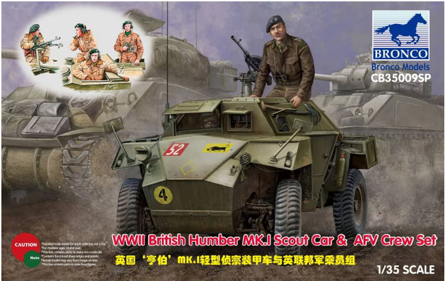 Bronco Models 1/35 WWII British Humber Mk.I Scout Car & AFV Crew Set