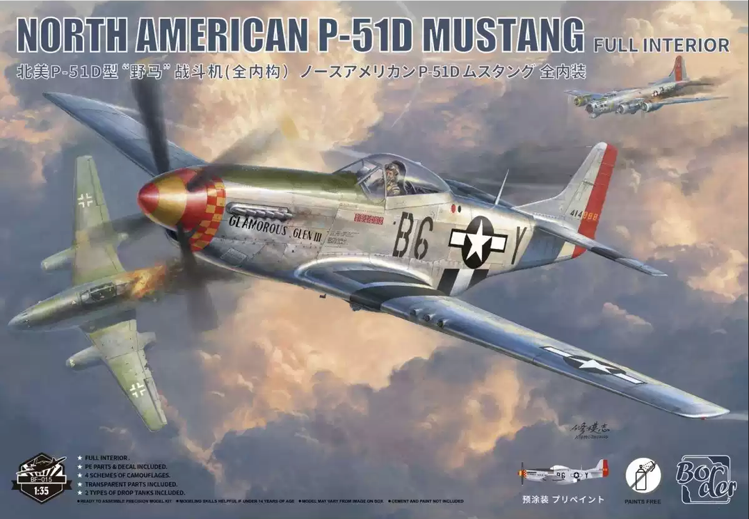 Border Model 1/35 North American P-51D Mustang Pre-Painted Model Kit