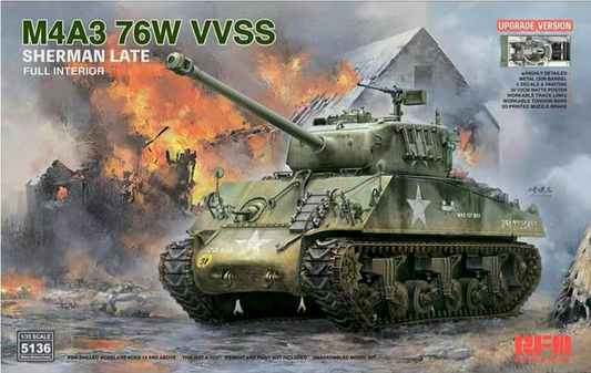 Rye Field 1/35 M4A3 Sherman 76W VVSS Late w/Interior Upgrade Version