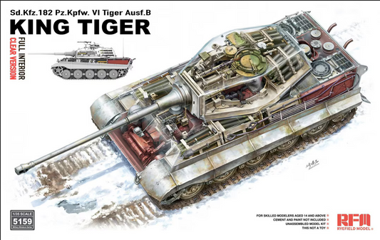 Rye Field 1/35 5159 Sd.Kfz. 182 Pz.Kpfw. VI Tiger Ausf. B King Tiger Full Interior/Clear Version