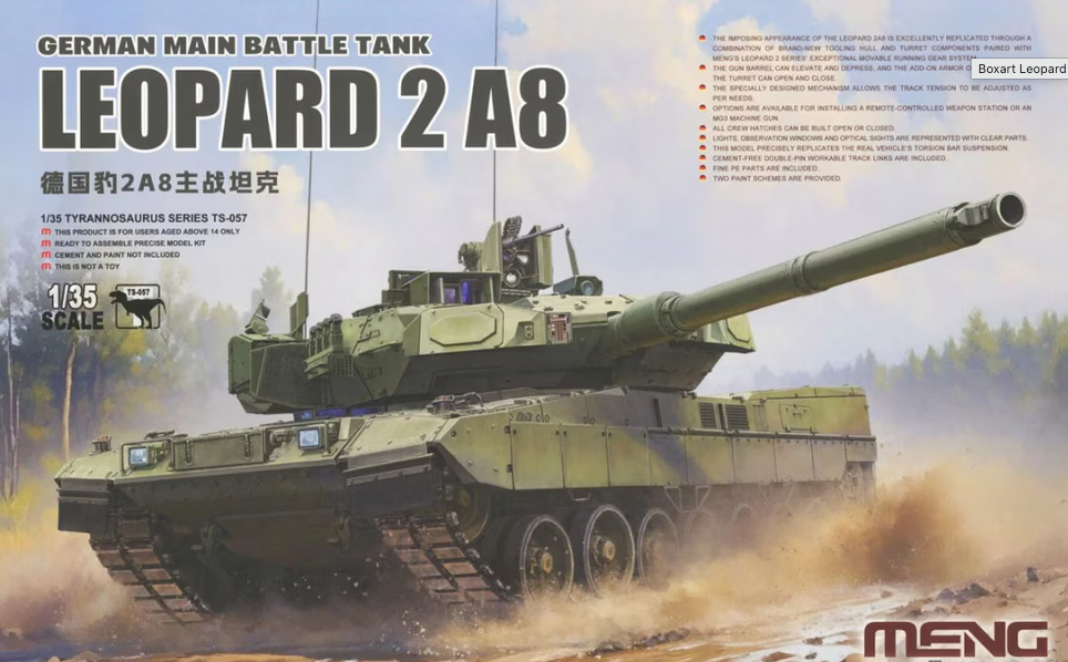 Meng Model 1/35 TS-057 German Main Battle Tank Leopard 2 A8
