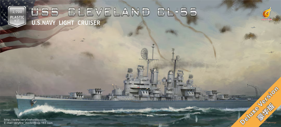 Very Fire 1/700 US Navy Light Cruiser USS Cleveland CL-55 Deluxe Edition