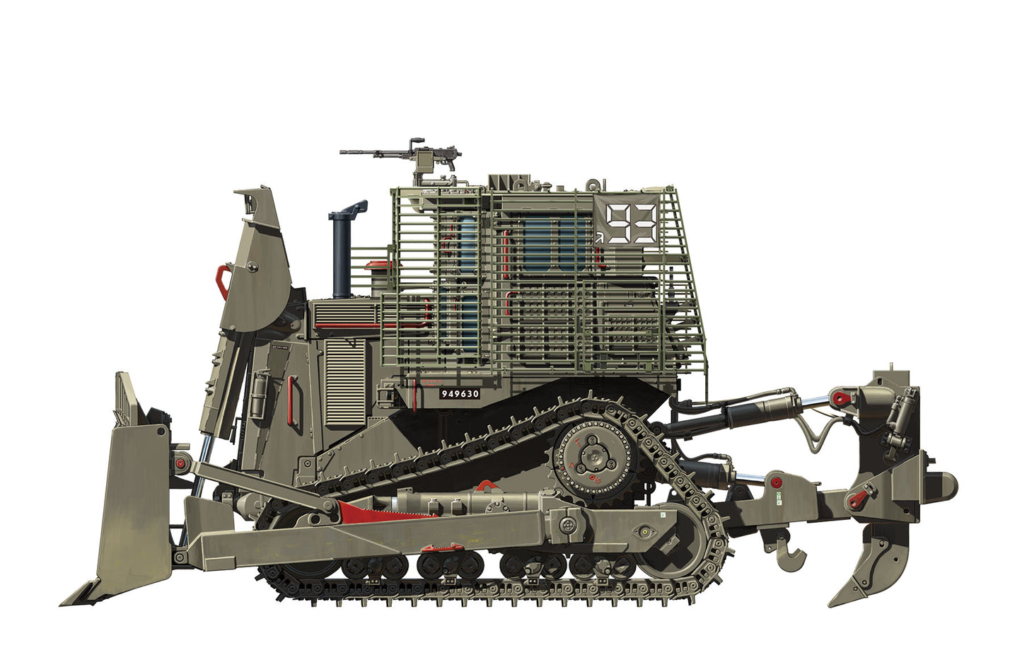 Meng Model 1/35 D9R Armored Bulldozer w/Slat Armor