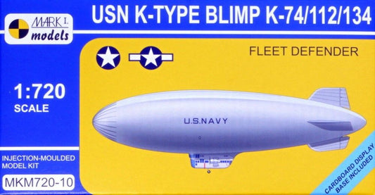 Mark 1 Models 1/720 USN K-Type Blimp K-74/112/134 Fleet Defender