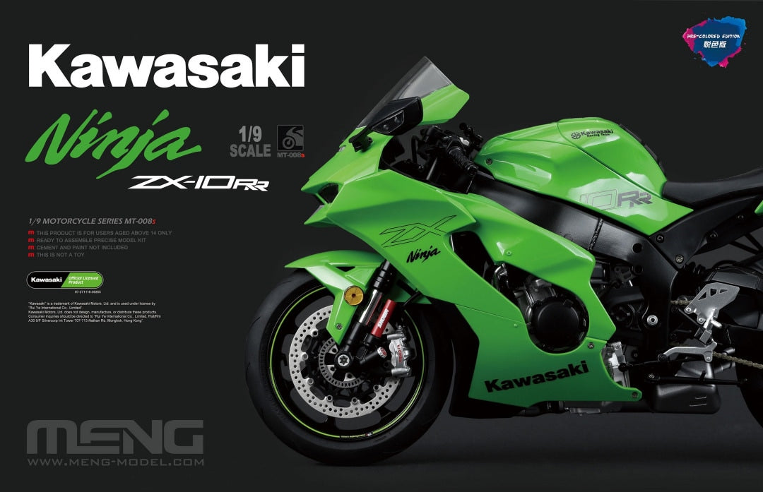 Meng Model 1/9 MT-008s Kawasaki Ninja ZX-10RR Pre-Coloured Edition