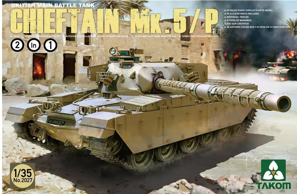 Takom 1/35 British Main Battle Tank Chieftain Mk.5/P 2 in 1 Model Kit