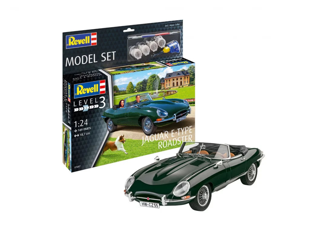 Revell 1/24 Jaguar E-Type Roadster Model Set Kit - 67687