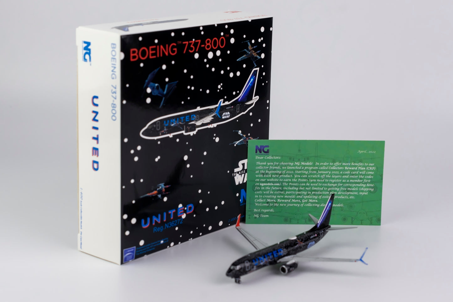 NG Models 1/400 United Airlines 737-800/w N36272 Star Wars Rise of Skywalker w/ scimitar winglets